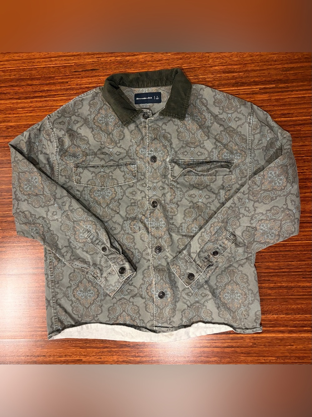 Abercrombie & Fitch Twill Tapestry Shirt Chore Jacket - Size Large